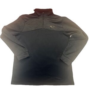 Under Armour Men's Black Gray 1/4 Zip Pullover Mock Neck Activewear Top Size M